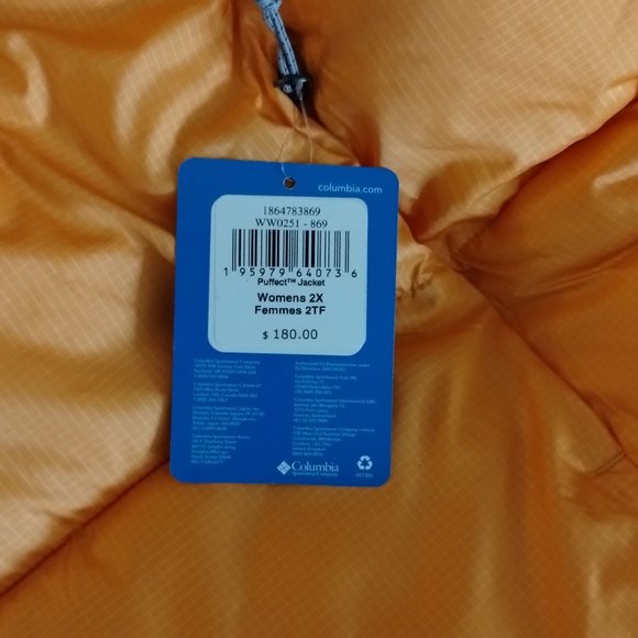 Columbia Women's Puffect Jacket, 2x (fits a 1x?) NWT - Picture 4 of 6